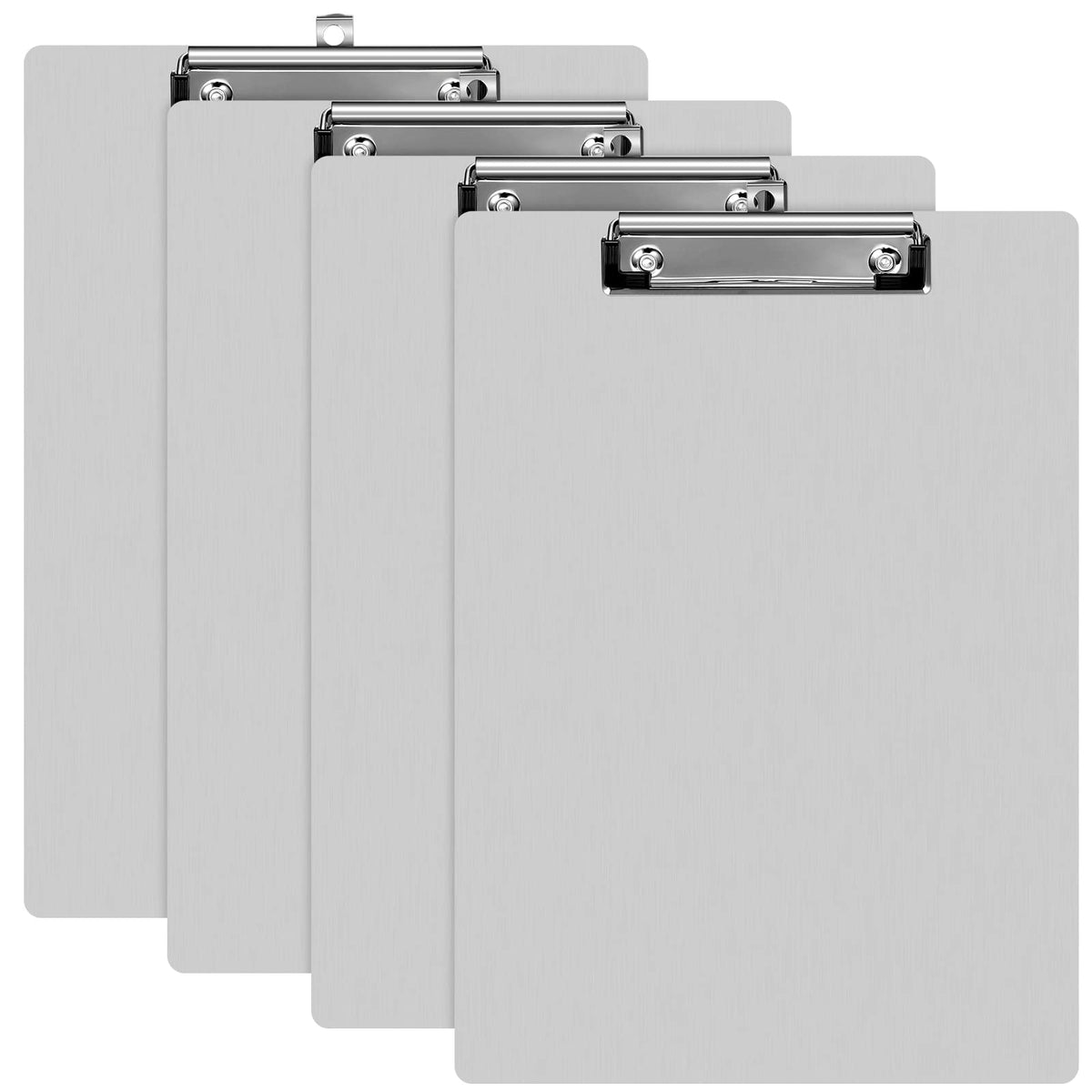Epakh 4 Pieces Clipboard Bulks Metal Clipboard Aluminum Office Clipboard Low Profile Clip Standard A4 Letter Size Metal Clip Boa