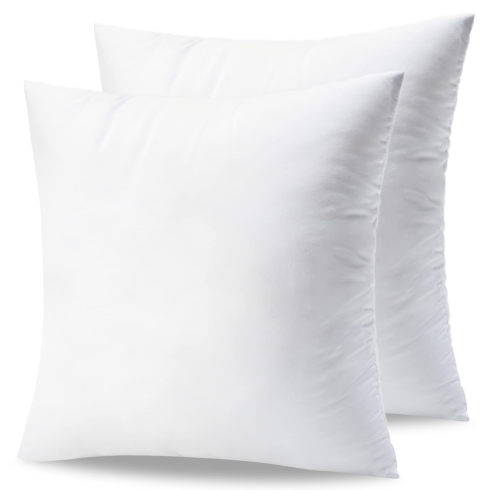 Phantoscope Pillow Inserts, 100% Virgin Fiber Hypoallergenic Polyester Throw Pillow Inserts, Square Pillows For Couch, Sofa, Bed, 18X18 Inch (Pack Of 2)