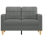 vidaXL Dark Gray 2-Seater Sofa with Polyester Fabric, Metal Frame, and Comfortable Padding - Compact Design for Modern Home Styles