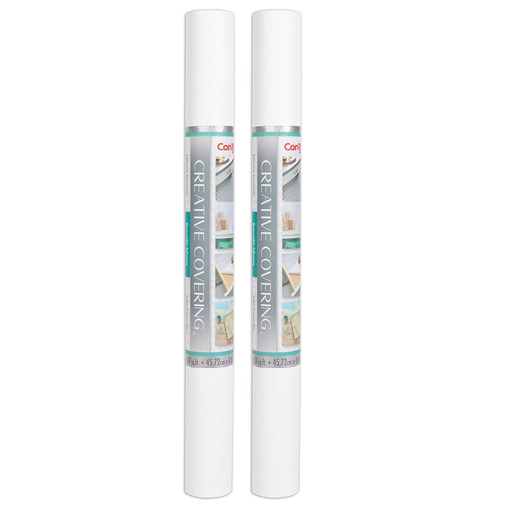Kittrich Corporation, White, Creative Adhesive Covering, 18'' X 16 Ft, Pack Of 2, 2 Count