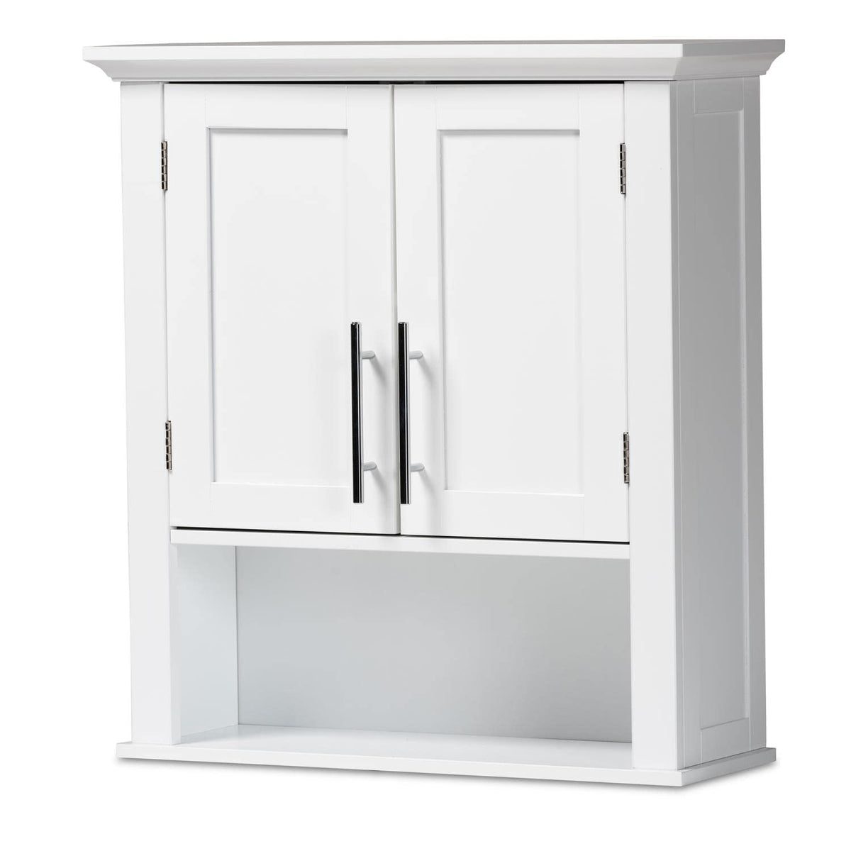 Baxton Studio Turner White Finished Wood 2-Door Bathroom Wall Storage Cabinet