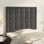 vidaXL Velvet Headboards - Set of 2, Classic Design, Dark Gray, Polyester Material, Foam Filling, Engineered Wood and Solid Larch Wooden Structure