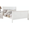 Acme Louis Philippe III Queen Wooden Sleigh Bed in White