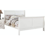 Acme Louis Philippe III Queen Wooden Sleigh Bed in White