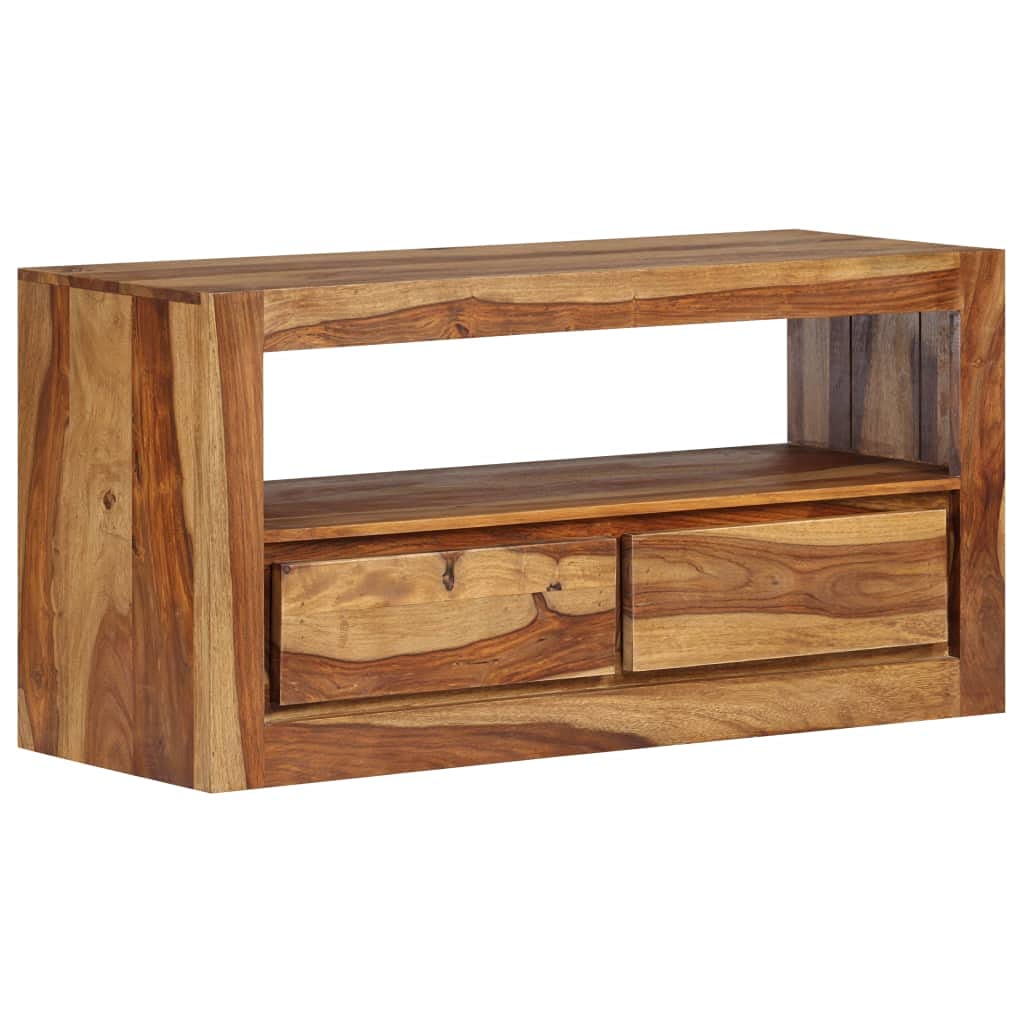 vidaXL Sheesham Solid Wood TV Stand - Robust and Durable Television Cabinet, Ideal for Media Storage, Beautifully Polished, Painted and Lacquered - Measures 31.5&quot;x11.8&quot;x15.7&quot;