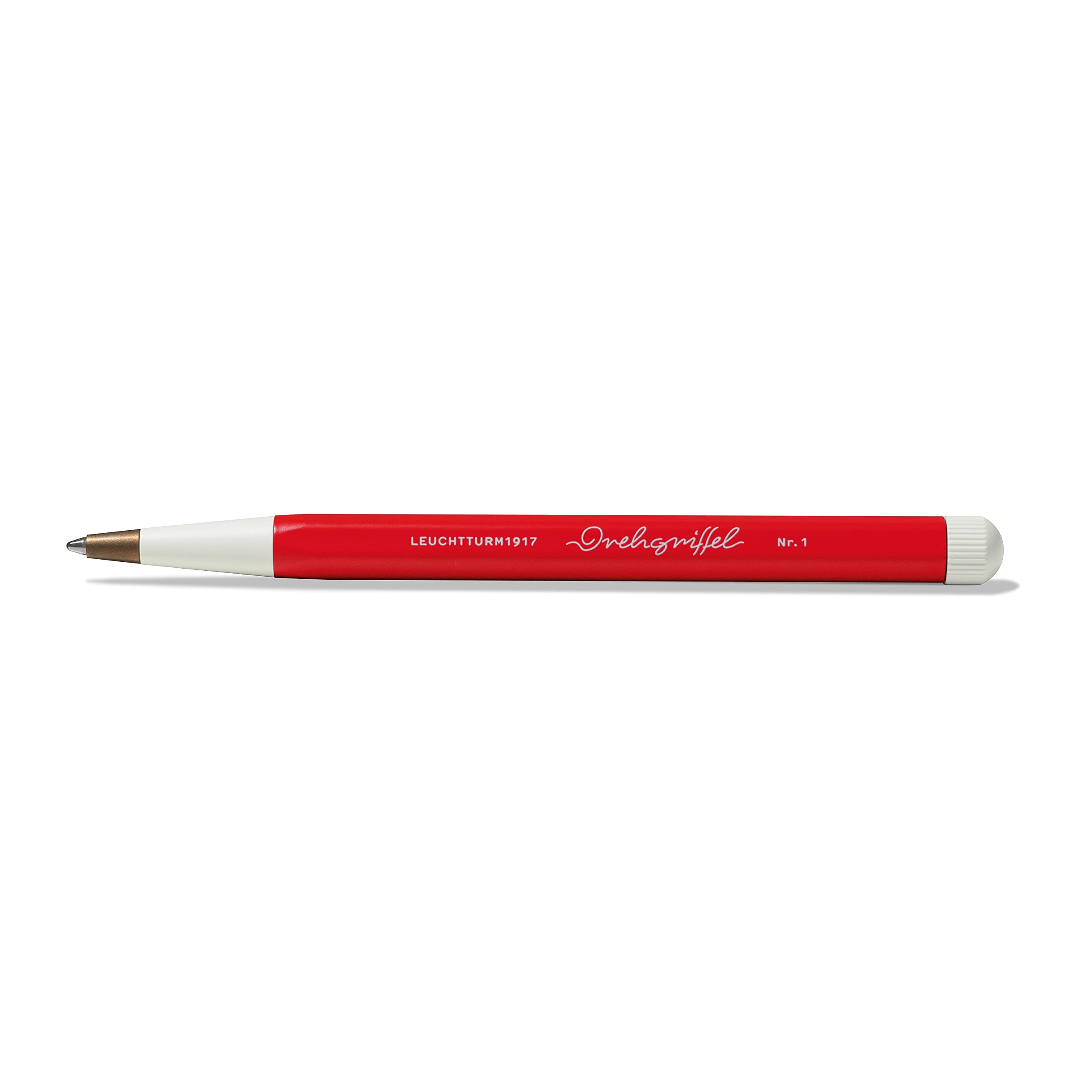Leuchtturm1917 - Drehgriffel Writing Pen (Red) - Ballpoint Pen With Royal Blue Ink Included