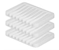 we3 Silicone Soap Dish Tray | Self Draining Waterfall Design | Flexible Soap Holder for Bathroom Kitchen Countertop | White | Pa