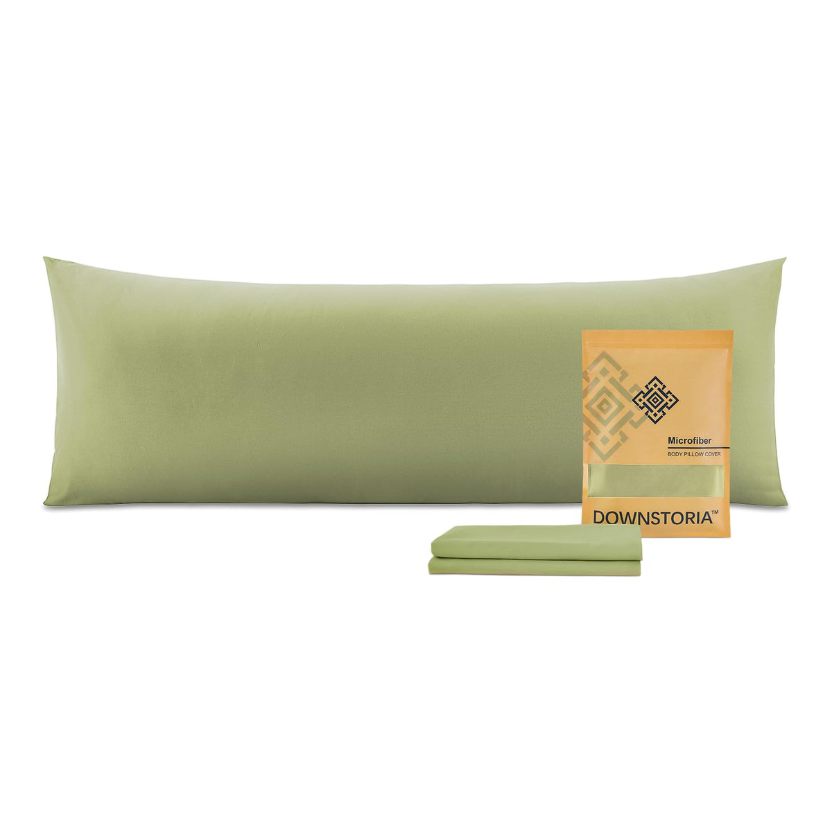 Body Pillow Cover, Ultra Soft Microfiber Long Pillowcase, Envelope Closure Large Pillow Cases 20X54 Inch (Sage Green)