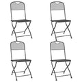 vidaXL Foldable Patio Chairs- Set of 4, Anthracite Outdoor Seating with Expanded Metal Mesh and E-Coating Finish for Garden, Law