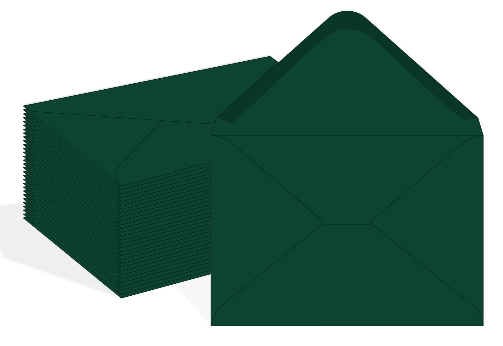 Yinuoyoujia 50 Pack Green 5X7 Envelopes V Flap,A7 Invitation Envelopes For 5X7 Cards,Weddings,Birthday,Baby Shower,Postcards,Pho