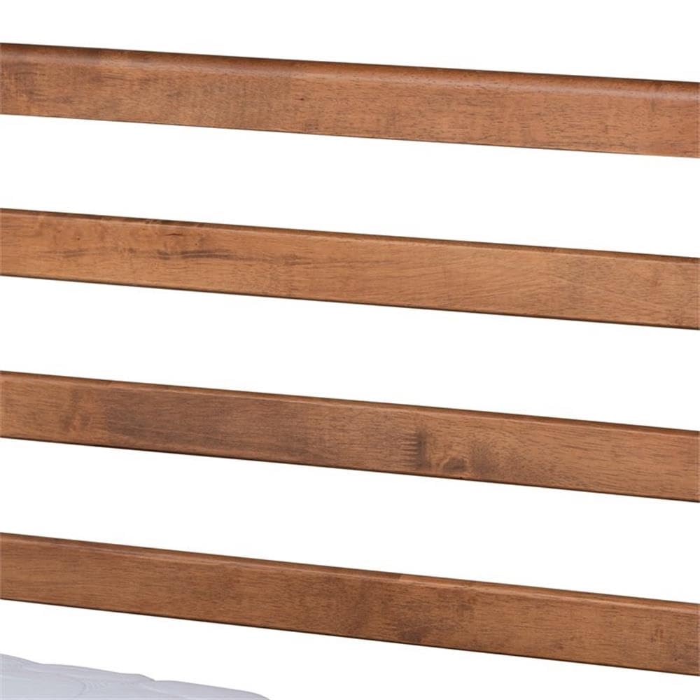 Baxton Studio Shiro Mid-Century Modern Ash Walnut Finished Wood Twin Size Platform Bed