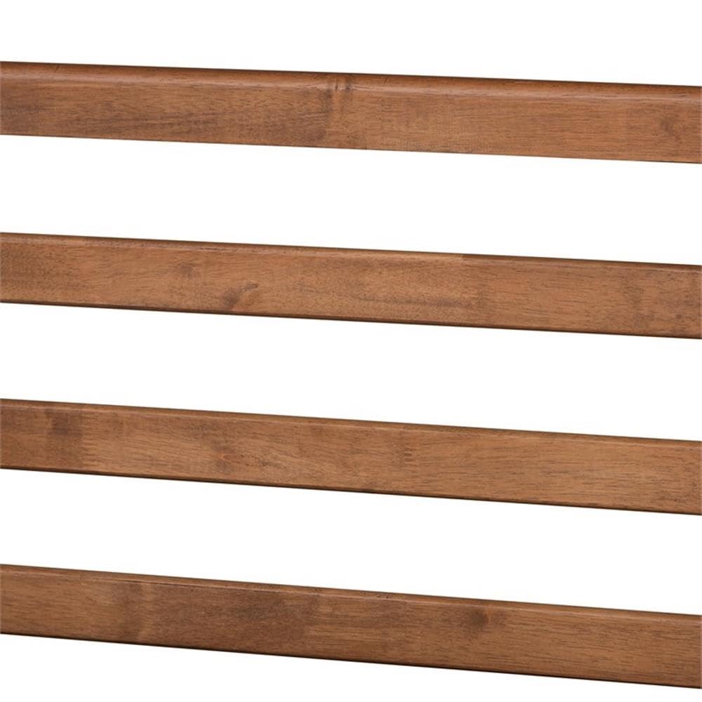 Baxton Studio Ryo Mid-Century Modern Transitional Walnut Brown Finished Wood Twin Size Platform Bed