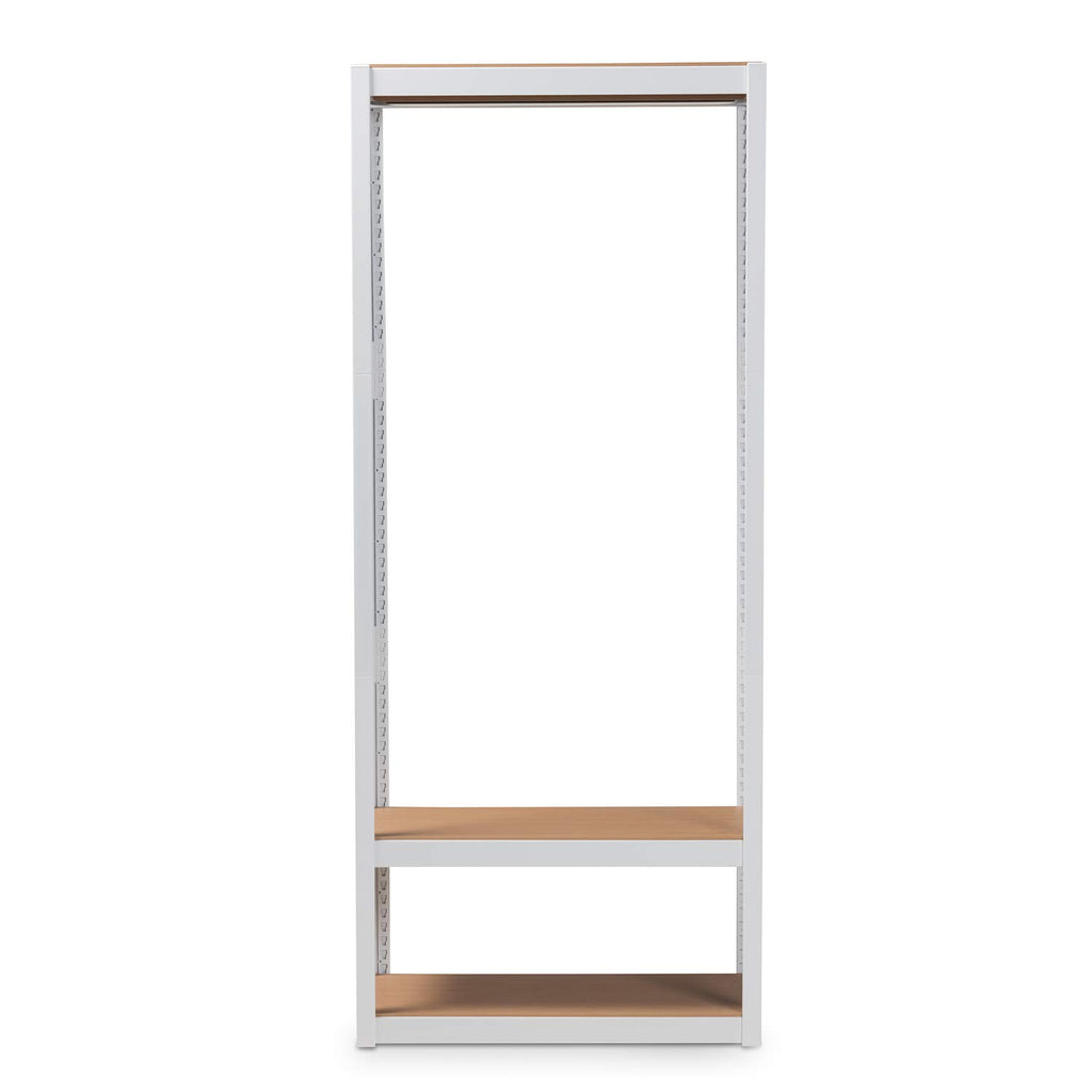 Baxton Studio Elton Modern and Contemporary White Finished Metal 3-Shelf Free-Standing Closet Storage Organizer