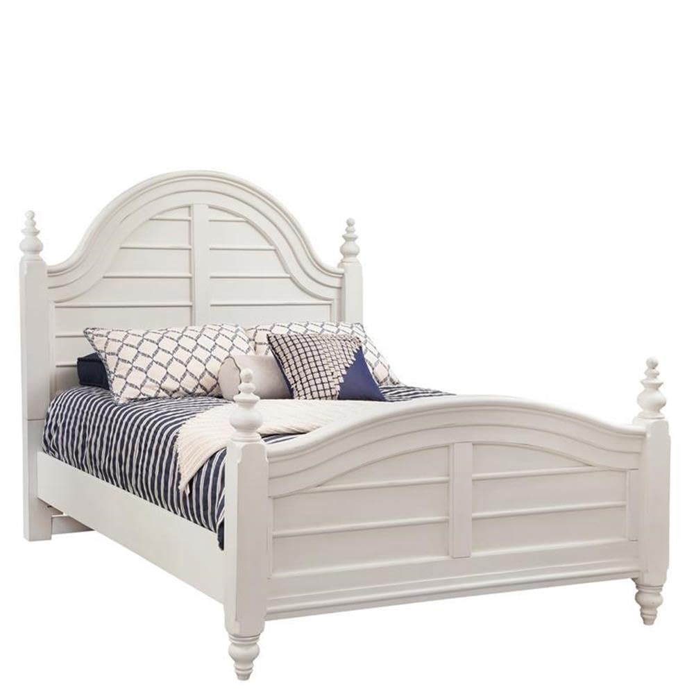 American Woodcrafters Rodanthe Dove White King Wood Panel Bed