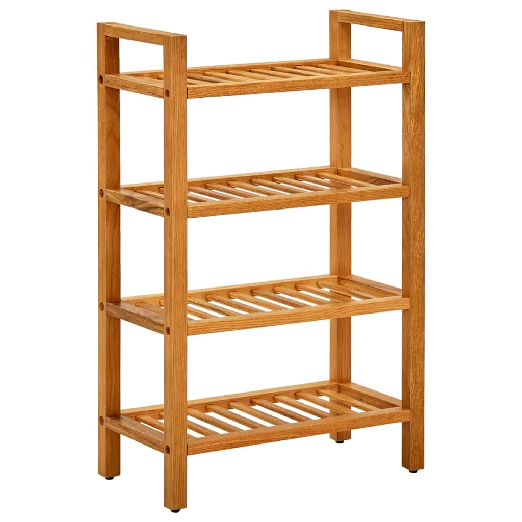 SKM Shoe Rack with 4 Shelves 19.6&quot;x10.6&quot;x31.4&quot; Solid Oak Wood