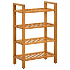 SKM Shoe Rack with 4 Shelves 19.6"x10.6"x31.4" Solid Oak Wood