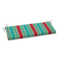 Pillow Perfect Stripe Indoor/Outdoor Sofa Setee Bench Swing Cushion With Ties, Weather, And Fade Resistant, 18' X 45', Green/P