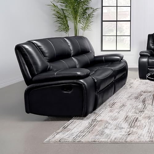 Coaster Home Furnishings Camila Upholstered Motion Reclining Loveseat Black