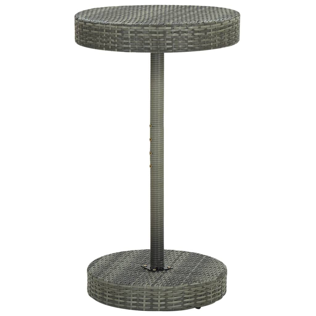 vidaXL Durable Outdoor Patio Table in Gray | 23.8"x41.7" | UV-Protected Poly Rattan | Lightweight & Easy to Assemble | Suitable for Indoor and Outdoor Use