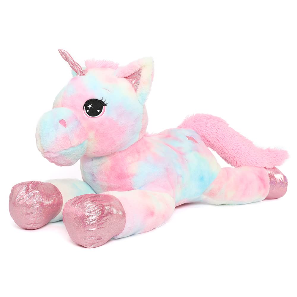 Muiteiur Large Unicorn Stuffed Animal Soft Unicorn Plush Toy Stuffed Unicorn Pillow Gifts For Girls (Pink, 31.6Inch)