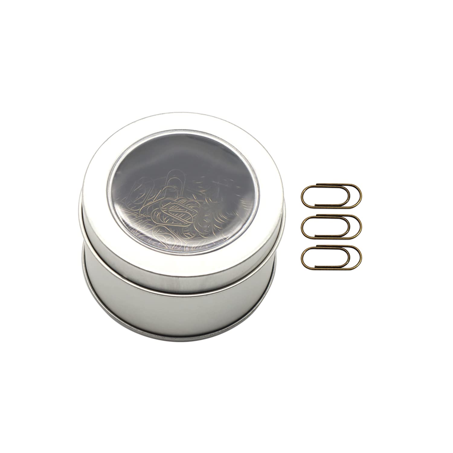 200Pcs Bronze Mini Paper Clips Cute Paperclips Smooth Stainless Steel Wire Bookmarks In Tinplate Paper Clips Dispenser Holders F