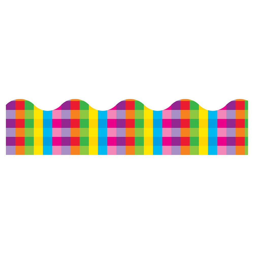 Trend Enterprises, Inc. Rainbow Plaid Terrific Trimmers, 39 Ft