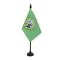 Washington Table Flag 4' X 6' - Us State Of Washington Desk Flag 15 X 10 Cm - Black Plastic Stick And Base - Az Flag