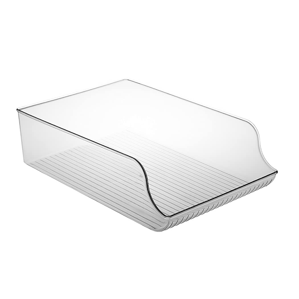 Sowuno Refrigerator Drawer Organizer Handle Clear Pullable Multifunctional Fridge Drawer Food Storage Bin Clear Pullable Storage