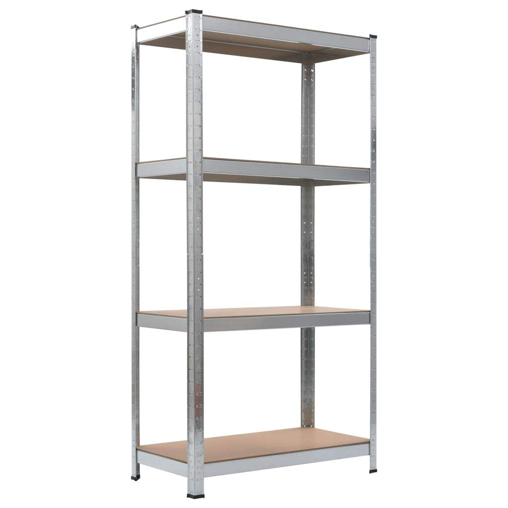 vidaXL 4-Layer Storage Shelf - Engineered Wood and Galvanized Steel Frame Rack for Kitchen, Office, Bathroom with Durable & Versatile Design