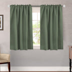 H.Versailtex Blackout Curtains Thermal Insulated Window Treatment Panels Room Darkening Blackout Drapes For Living Room Back Tab/Rod Pocket Bedroom Draperies (2 Panels, Bronze Green, 52 X 45 Inch)