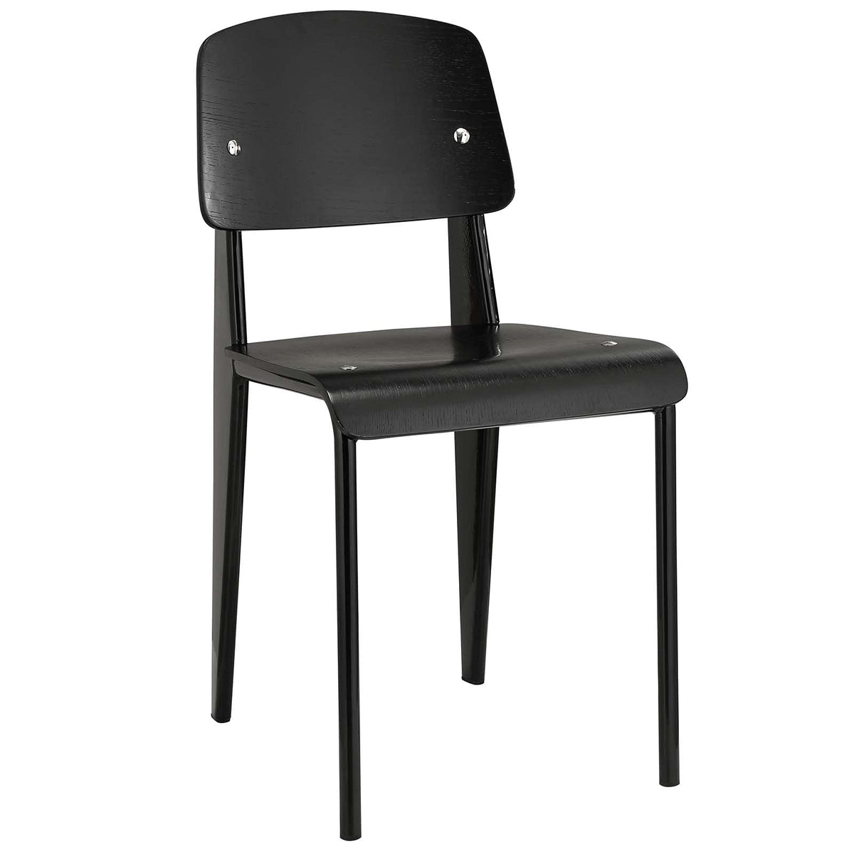 Modway Cabin Modern Wood And Metal Kitchen And Dining Room Chair In Walnut Black