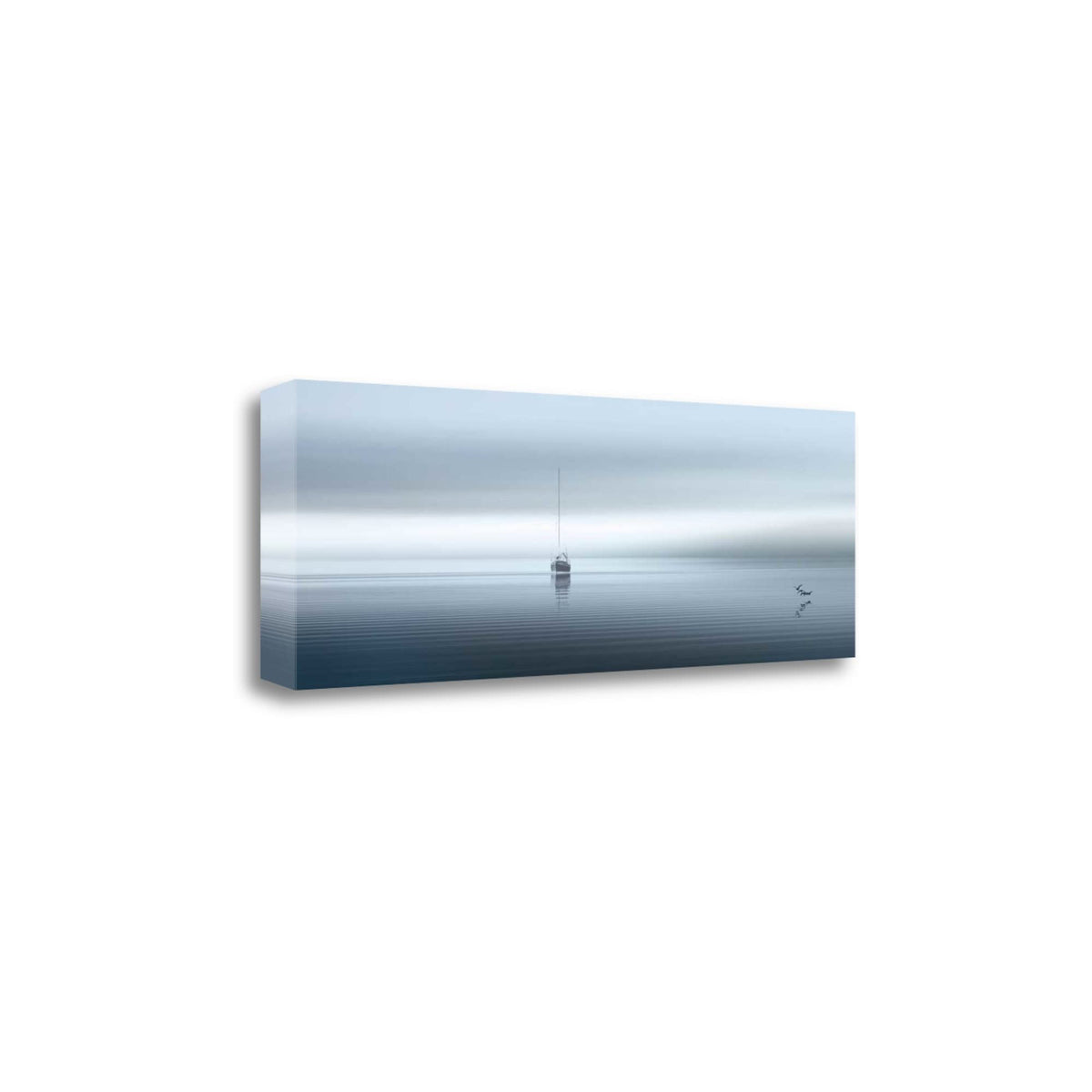 34' Boat on Calm Waters Gloomy Day Giclee Wrap Canvas Wall Art