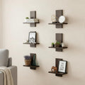 Modern Floating Wall Shelves Set of 6 for Living Room, Bedroom & Office, Wall Mounted Display Shelves, Space Saving Decorative S