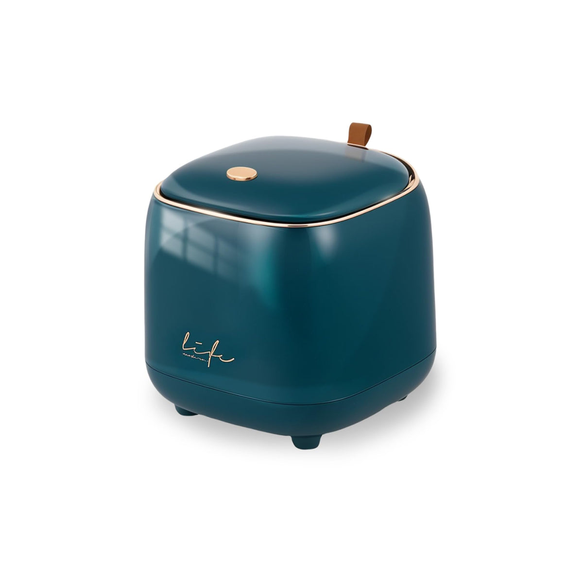 Gurlideo Mini Desktop Trash Can Desktop Waste Bin with Press Type Lid Wastebasket Rubbish Bin for Home& Office(Dark Green)