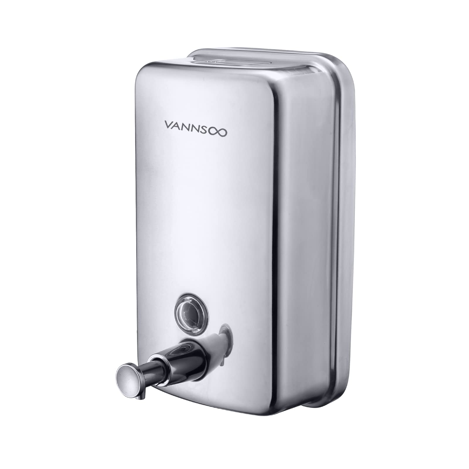 VANNSOO Commercial Soap Dispenser Wall Mount Stainless Steel Manual Liquid Pump Rust-Proof Leak Free for Bathroom (34 fl.oz./100