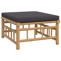 vidaXL Bamboo Patio Corner Sofa with Dark Gray Cushions - Modular Outdoor Lounge Set with Waterproof Protection and Comfortable 