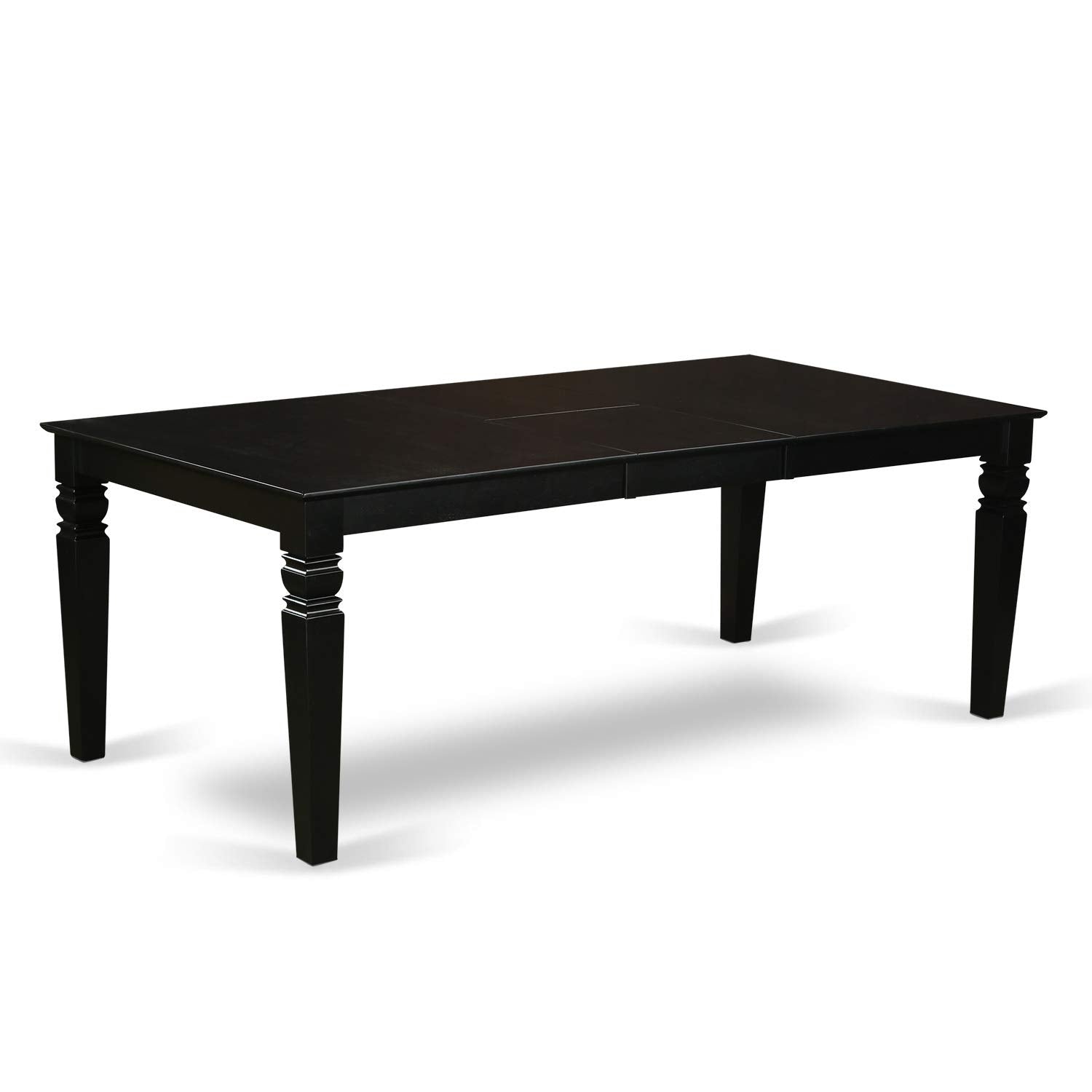 East West Furniture Lgcl9-Blk-C 9 Piece Dining Room Table Set Includes A Rectangle Kitchen Table With Butterfly Leaf And 8 Linen Fabric Upholstered Dining Chairs, 42X84 Inch, Black