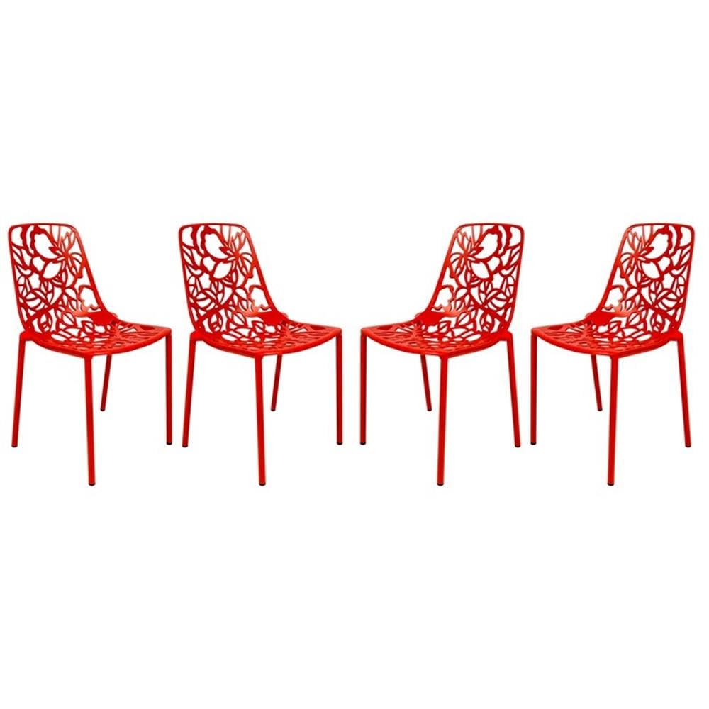 Modern Devon Aluminum Chair, Set of 4