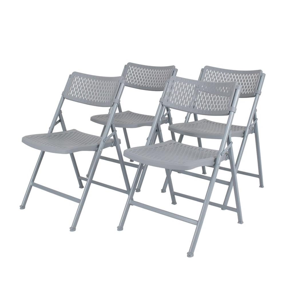 National Public Seating Nps Airflex Series Premium Polypropylene Folding Chair Platinum 4Pk