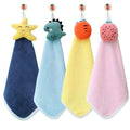 HomeCloud Cute Kids Hand Towels With Hanging Loop for Toddlers  Microfiber for Bathroom, Kitchen, Home (4 Pcs), Multi