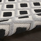 HomeRoots 100% Polypropylene 4’ x 6’ Black White Gray Indoor Outdoor Area Rug