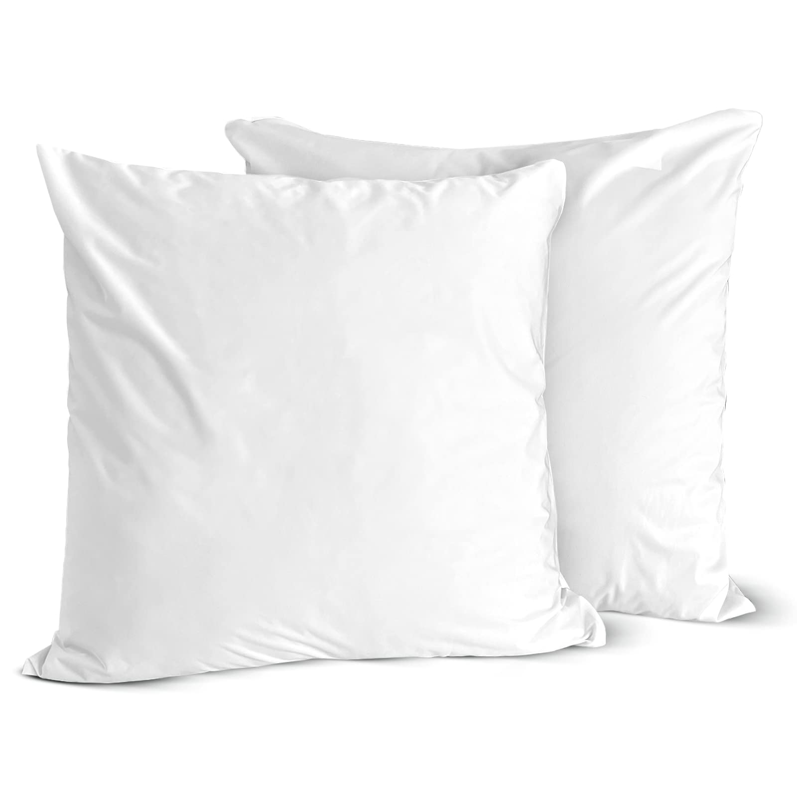 Euro Size Pillow Protectors (Set Of 2) - European Square 24X24 Pillow Covers Waterproof Hypoallergenic Dust Proof Zippered Encas
