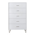 Benjara Benzara Modern Style Wooden Chest With Five Drawers, White