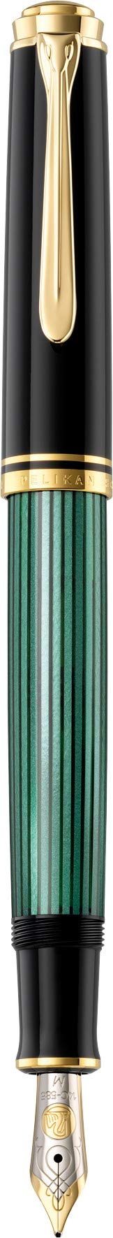 Pelikan Souvern M600 Fountain Pen, Medium Nib, Black/Green, 1 Each (980029)