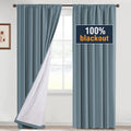 H.Versailtex 100% Black Out Curtains For Bedroom Light Blocking Curtain Panels For Living Room Thermal Insulated Rod Pocket Curt