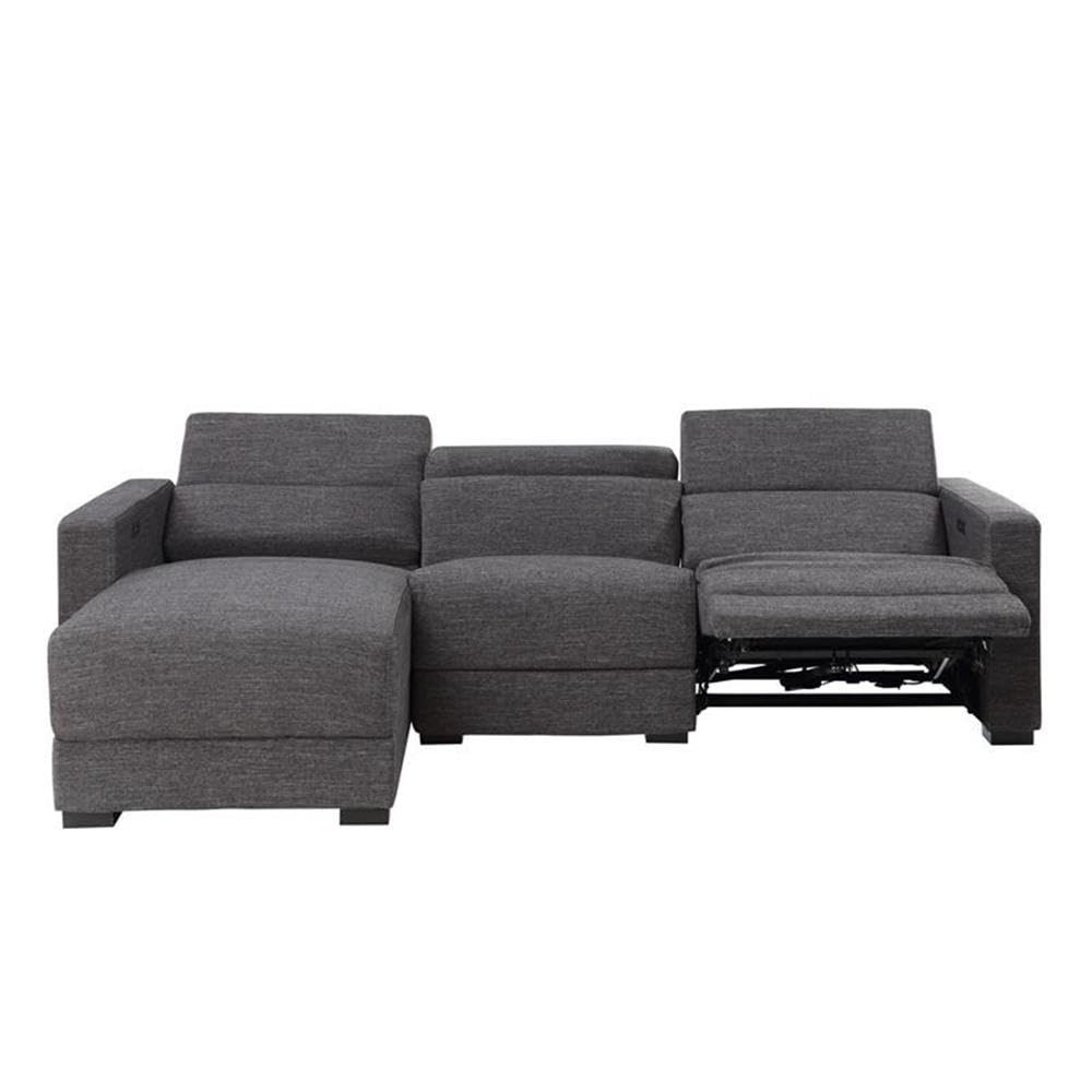 Steve Silver Zara Dark Gray Polyester Fabric Power Reclining Sectional