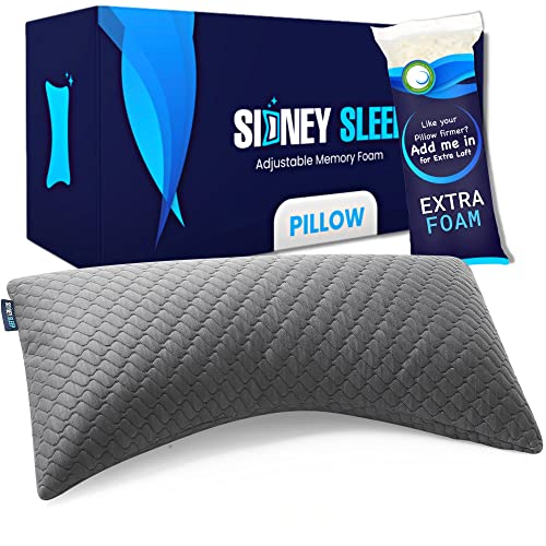 Sidney Sleep Side And Back Sleeper Pillow For Neck And Shoulder Pain Relief - Memory Foam Bed Pillow For Sleeping - 100% Adjusta