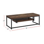 Acme Bob Wooden TV Stand with Underneath Shelf in Weathered Oak and Black