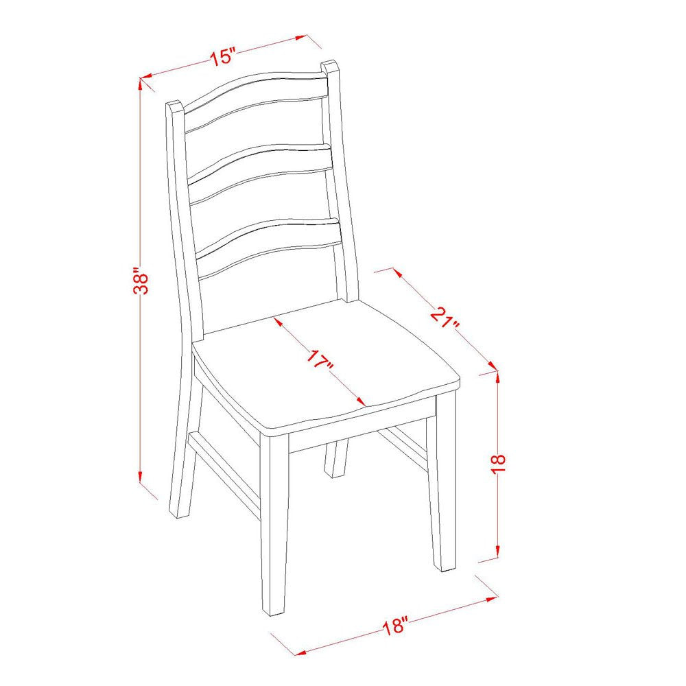 East West Furniture HENL9-BRN-W 9 Piece Kitchen Table & Chairs Set Includes a Rectangle Dining Room Table with Pedestal and 8 Dining Chairs, 42x72 Inch, Brown