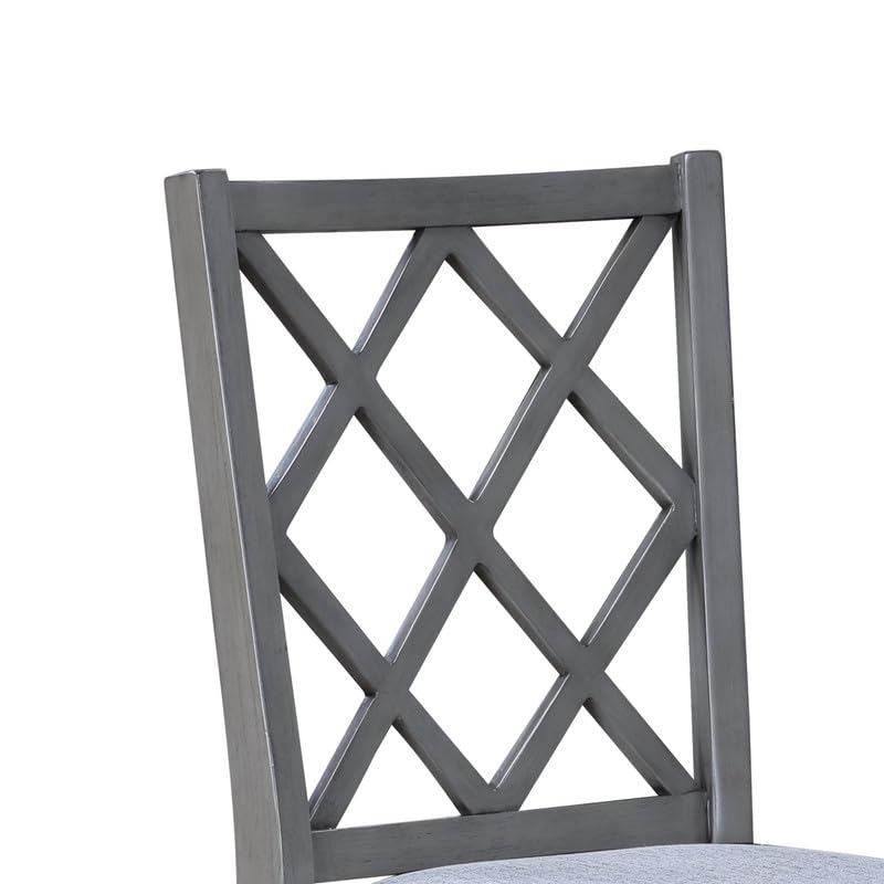 LILOLA LIVING Carlisle Set of 2 Gray Finish Cross Back Side Dining Chair - Thumbnail 3